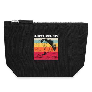 Paraglider GLEITSCHIRMFLIEGER LUSTIG - Canvas Zip Pouch 18 x 19 cm - black - Front