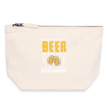 Bierliebhaber Beziehungswitz Shirt - Canvas Reißverschluss-Täschchen (18 x 19 cm) - Naturweiß - Vorne