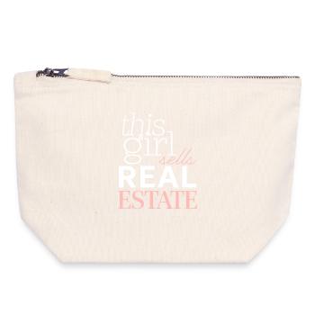 This Girl Sells Real Estate - Canvas Reißverschluss-Täschchen (18 x 19 cm) - Naturweiß - Vorne