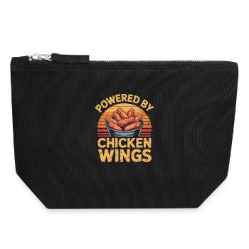 Chicken Wings BBQ Fast Food Humor - Canvas Zip Pouch 18 x 19 cm - black - Front