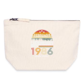 Legends est né en février 1986 - Pochette zippée en toile 18 x 19 cm - blanc naturel - Devant