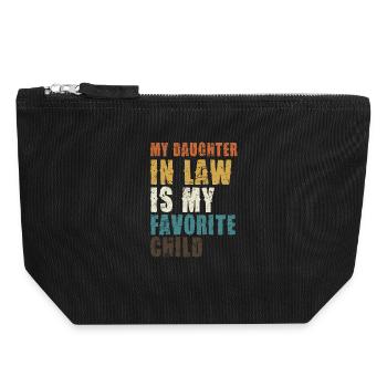 Chemise préférée de ma belle-fille - Pochette zippée en toile 18 x 19 cm - noir - Devant