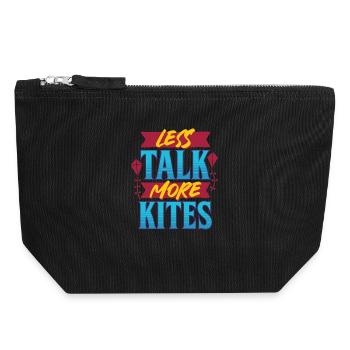 Drachen Drachensteigen Less Talk More Kites - Canvas Reißverschluss-Täschchen (18 x 19 cm) - Schwarz - Vorne