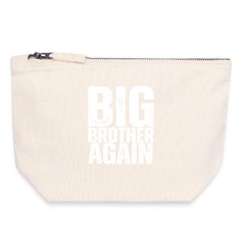 BIG_BROTHER_AGAIN - Pochette zippée en toile 18 x 19 cm - blanc naturel - Devant