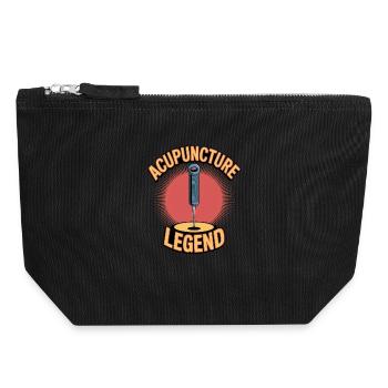 Acupuncture Médecine chinoise Santé - Pochette zippée en toile 18 x 19 cm - noir - Devant