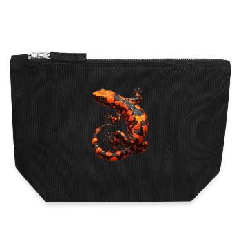 Fire Salamander Salamander - Canvas Zip Pouch 18 x 19 cm - black - Front