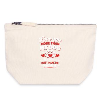 Drôle de propriétaire de chien Chiot animal d’amour Humour - Pochette zippée en toile 18 x 19 cm - blanc naturel - Devant