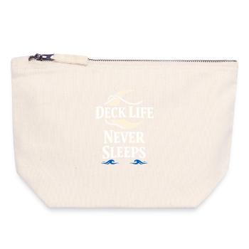 Cadeau de navigation pour le travail de matelot en mer - Pochette zippée en toile 18 x 19 cm - blanc naturel - Devant