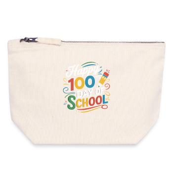 100th Day of School Jubilee - Canvas Zip Pouch 18 x 19 cm - nature - Front