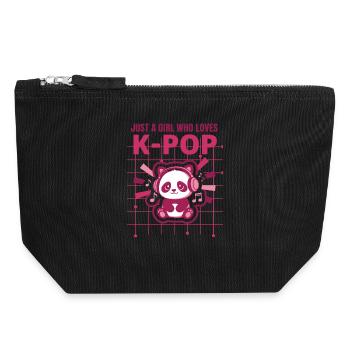 Juste une fille qui adore la musique coréenne mignonne de la K-pop - Pochette zippée en toile 18 x 19 cm - noir - Devant
