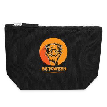 Safari Afrika serengeti wildlife halloween Strauß - Canvas Reißverschluss-Täschchen (18 x 19 cm) - Schwarz - Vorne