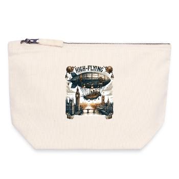 High-flying airship over London - Canvas Zip Pouch 18 x 19 cm - nature - Front