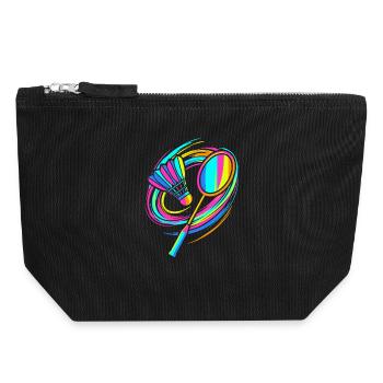 Raquettes de badminton - Pochette zippée en toile 18 x 19 cm - noir - Devant