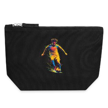 Héros haut en couleur du football - Pochette zippée en toile 18 x 19 cm - noir - Devant