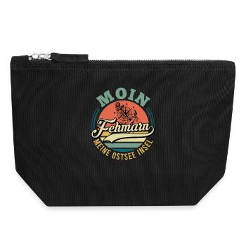 Vacances en mer Baltique MOIN FEHMARN MON ÎLE DE LA MER BALTIQUE - Pochette zippée en toile 18 x 19 cm - noir - Devant