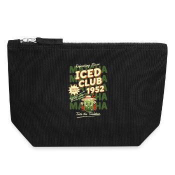 Iced Club 1952 Matcha Tea Taste The Tradition - Canvas Reißverschluss-Täschchen (18 x 19 cm) - Schwarz - Vorne
