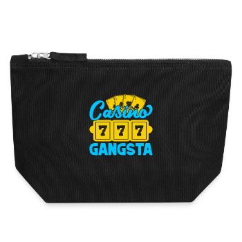 Gambling Fan Casino Gangsta Casino - Canvas Reißverschluss-Täschchen (18 x 19 cm) - Schwarz - Vorne