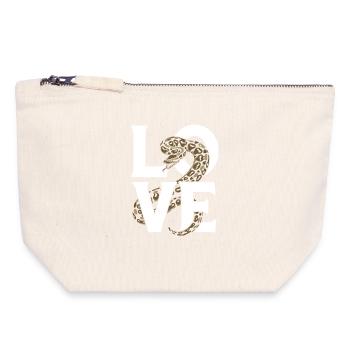 Königspython Schlangen LOVE Terrarium Python - Canvas Reißverschluss-Täschchen (18 x 19 cm) - Naturweiß - Vorne