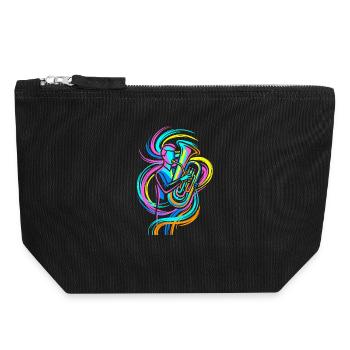 Tuba player - Canvas Zip Pouch 18 x 19 cm - black - Front