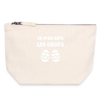 OEUFS DE PAQUES - Pochette zippée en toile 18 x 19 cm - blanc naturel - Devant