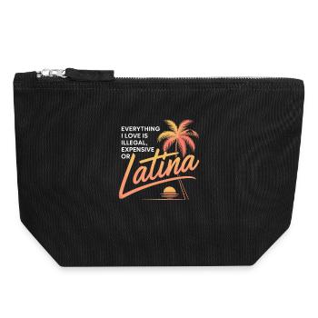 Everything I Love Is Illegal Expensive Or Latina - Canvas Zip Pouch 18 x 19 cm - black - Front