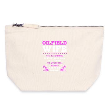 Oil Rig Oil Field Oil Rig Wife - Canvas Zip Pouch 18 x 19 cm - nature - Front