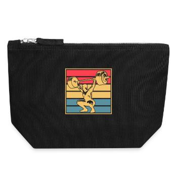 Fitness Motivation Bodybuilder Weightlifter - Canvas Zip Pouch 18 x 19 cm - black - Front