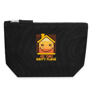 Tiny House My Tiny Happy Place - Canvas Zip Pouch 18 x 19 cm - black - Front