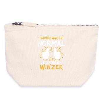 Winzer Spruch - Canvas Zip Pouch 18 x 19 cm - nature - Front