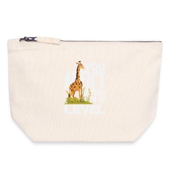 Du bist nicht auf meinem Niveau Giraffe - Canvas Reißverschluss-Täschchen (18 x 19 cm) - Naturweiß - Vorne