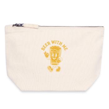 Beer Party Shirt for Friends - Canvas Zip Pouch 18 x 19 cm - nature - Front