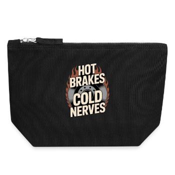 Track Day Brake Dust Hpde Track Car Autocross - Canvas Zip Pouch 18 x 19 cm - black - Front