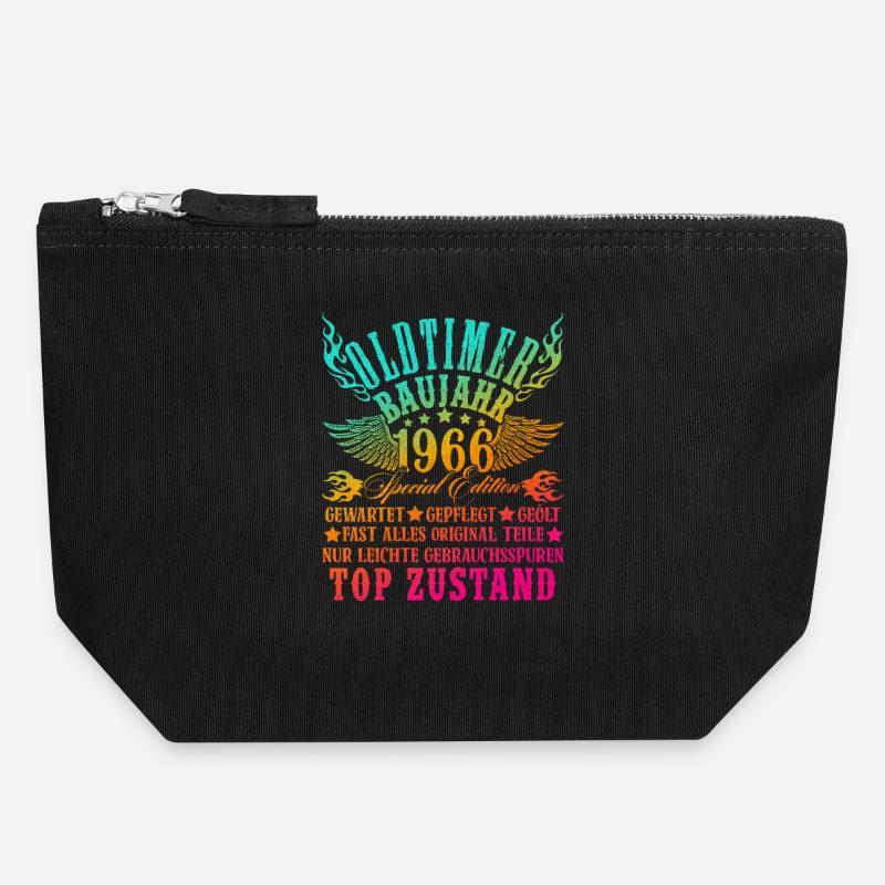 60th Birthday 60 Years Decoration 1965 Gift Funny - Canvas Zip Pouch 18 x 19 cm - black