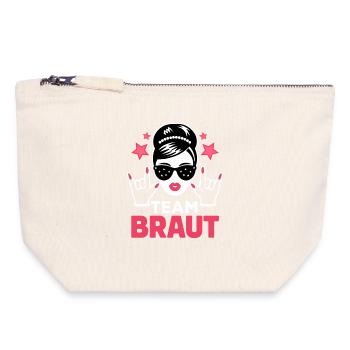Jupe de mariée Team Bachelor Party Chemise de groupe - Pochette zippée en toile 18 x 19 cm - blanc naturel - Devant