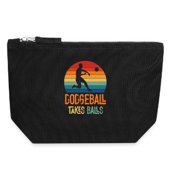 Ballon au prisonnier prend des ballons Arc-en-ciel rétro - Pochette zippée en toile 18 x 19 cm - noir - Devant