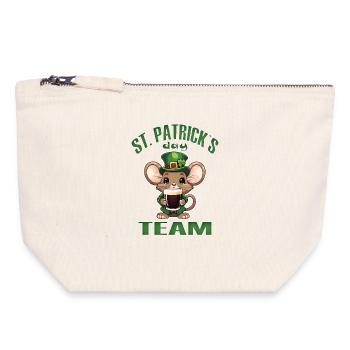 St. Patrick's Mouse Beer, Irish Party - Canvas Zip Pouch 18 x 19 cm - nature - Front