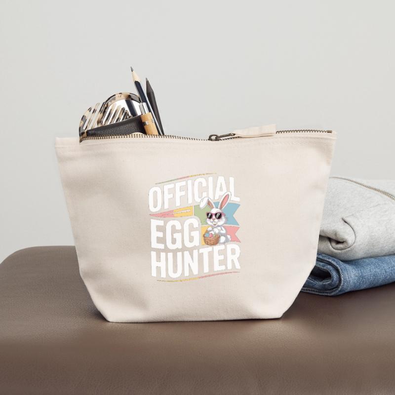 Official Egg Hunter Easter Bunny Easter Humor Canvas Zip Pouch 18 x 19 cm