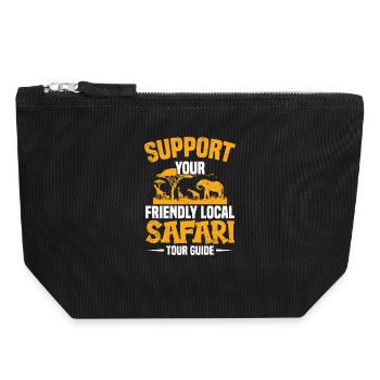 Safari-Guide Reisekostüm Afrikanisch - Canvas Reißverschluss-Täschchen (18 x 19 cm) - Schwarz - Vorne