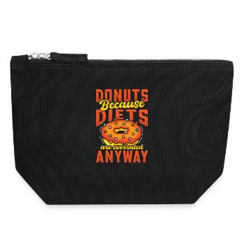 Restauration rapide en donuts - Pochette zippée en toile 18 x 19 cm - noir - Devant