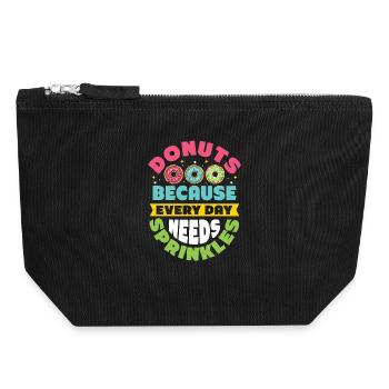 Restauration rapide en donuts - Pochette zippée en toile 18 x 19 cm - noir - Devant