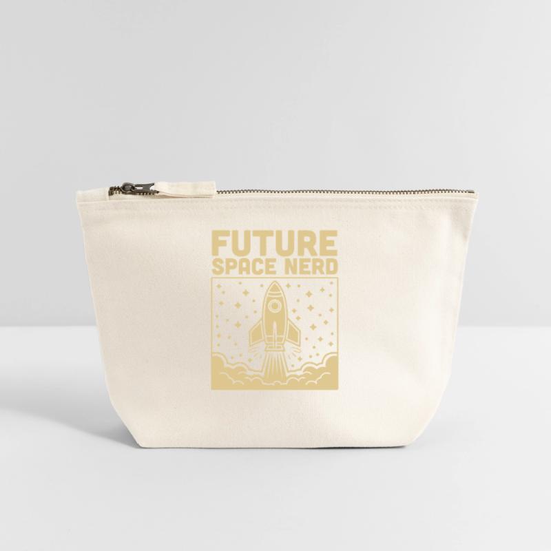 Future Space Nerd Space Rocket Launch Canvas Zip Pouch 18 x 19 cm