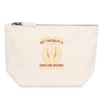 Hobby Horse Rider Horsin' Around Therapy English - Canvas Zip Pouch 18 x 19 cm - nature - Front