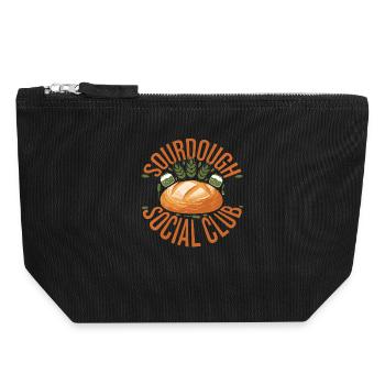 Sourdough Social Club Brotbacker-Bäcker-Ära - Canvas Reißverschluss-Täschchen (18 x 19 cm) - Schwarz - Vorne