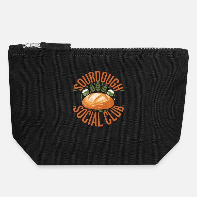Sourdough Social Club Bread Baking Baker Era - Canvas Zip Pouch 18 x 19 cm - black