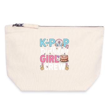 K-Pop Birthday Girl Crew - Canvas Reißverschluss-Täschchen (18 x 19 cm) - Naturweiß - Vorne