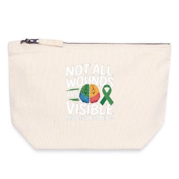 Not All Wounds Are Visible – Mental Health - Canvas Zip Pouch 18 x 19 cm - nature - Front