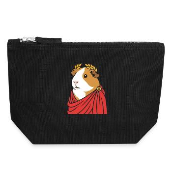 Toge romaine cobaye - Pochette zippée en toile 18 x 19 cm - noir - Devant