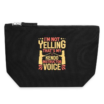 Kedno Teacher Instructor Martial Arts School Kendo - Canvas Zip Pouch 18 x 19 cm - black - Front