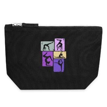 Gymnaste Fille Gymnastique Acrobatie - Pochette zippée en toile 18 x 19 cm - noir - Devant