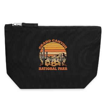 Parc national du Grand Canyon Rétro - Pochette zippée en toile 18 x 19 cm - noir - Devant